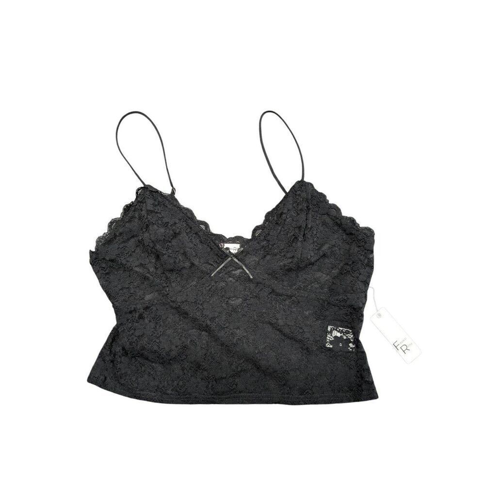 NWT Faded Rose Black Lace Top Women's XL